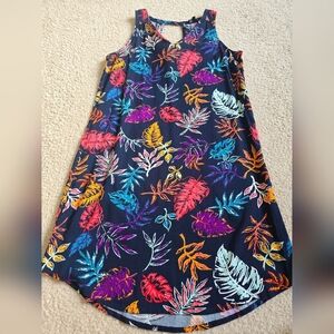 🌈George Tropical Leaf Print Rayon Dress – Size XS